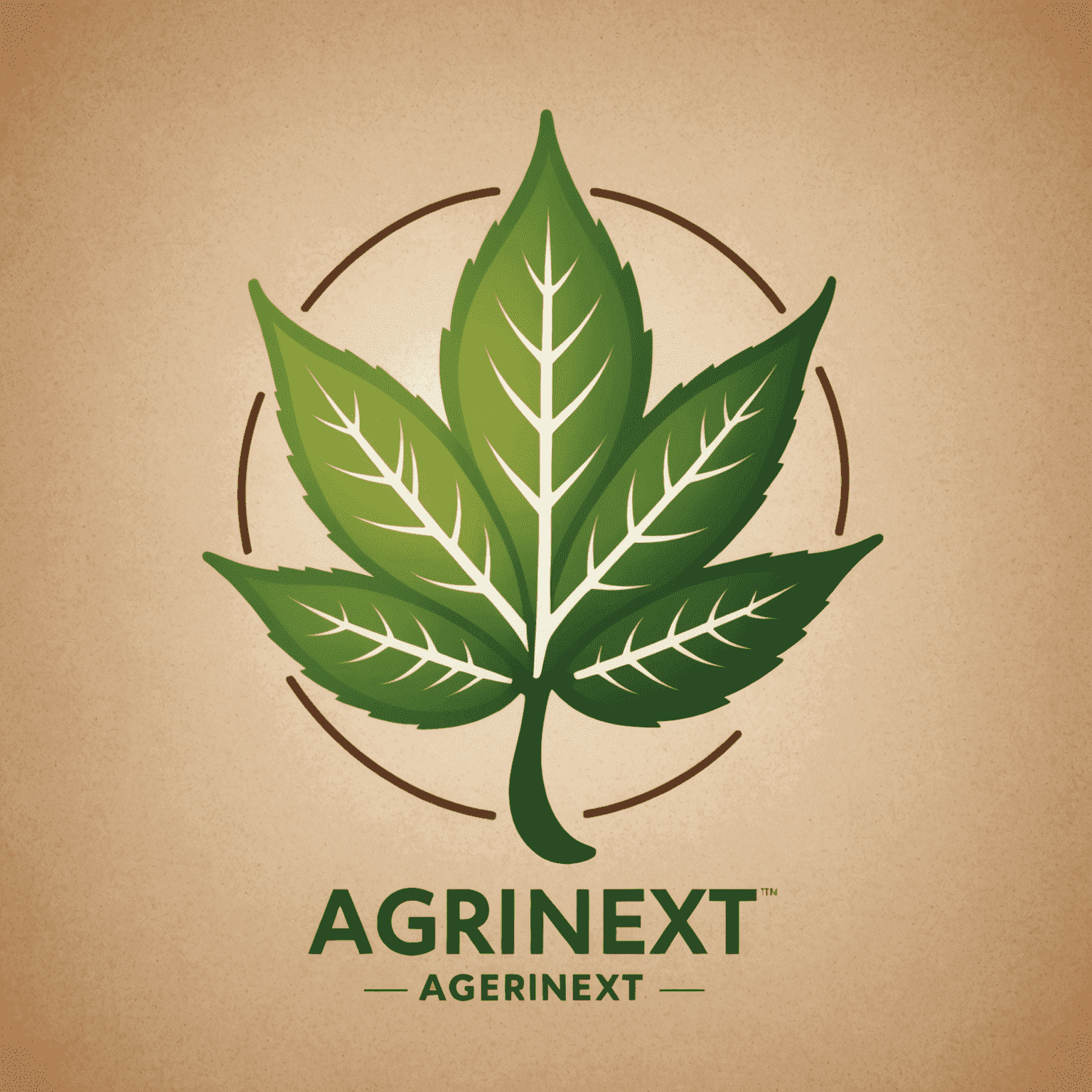 AgriNext logo featuring a stylized leaf and gear icon, representing the fusion of nature and technology in modern farming