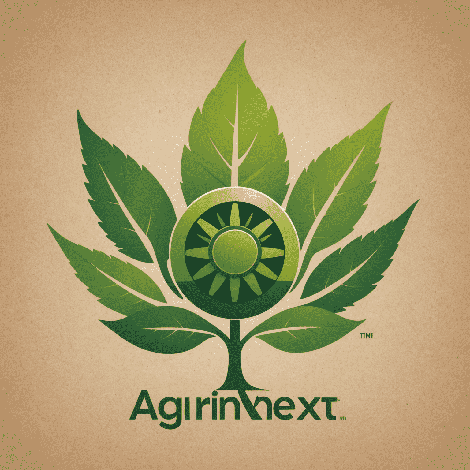 AgriNext logo featuring a stylized leaf and gear icon, representing the fusion of nature and technology in modern farming
